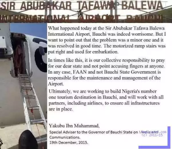Bauchi Airport Release Statement On Bad State Of An Airplane Photos Which Went Viral